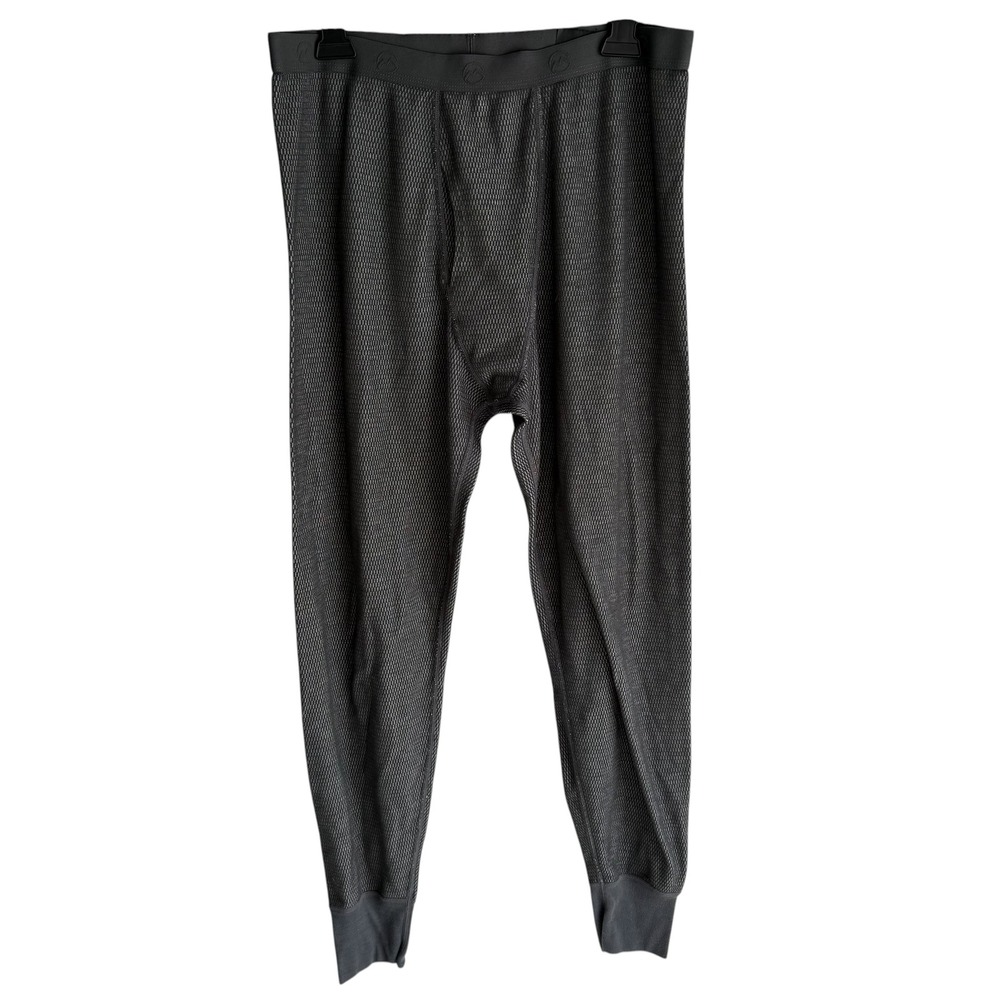 MAGELLAN Classic Fit Mens Black Charcoal Thermal Pants, L